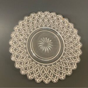Vintage Early American Pressed Pattern Clear Glass Plate